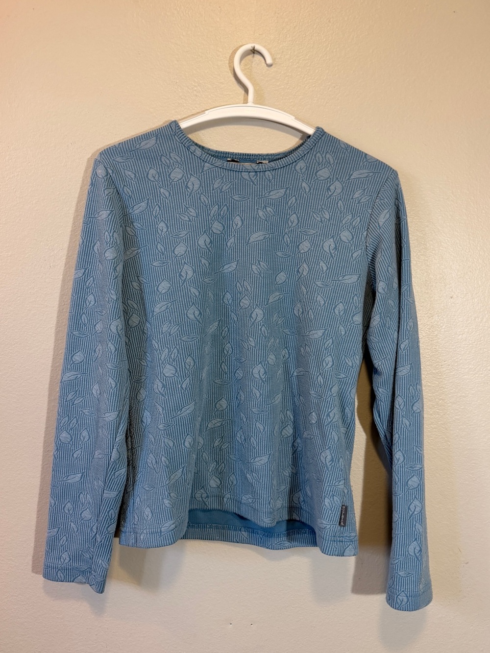 Woolrich Sky Blue Floral Jacquard Crewneck Sweater